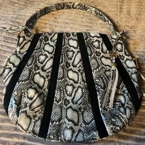 New Aimee Kestenberg Tuscany Snake Print Pebbled Bag